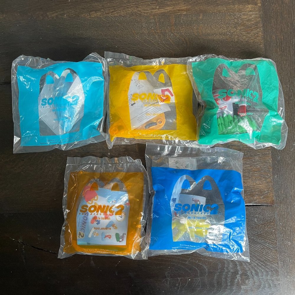 5 McDonalds Sonic 2 Toys